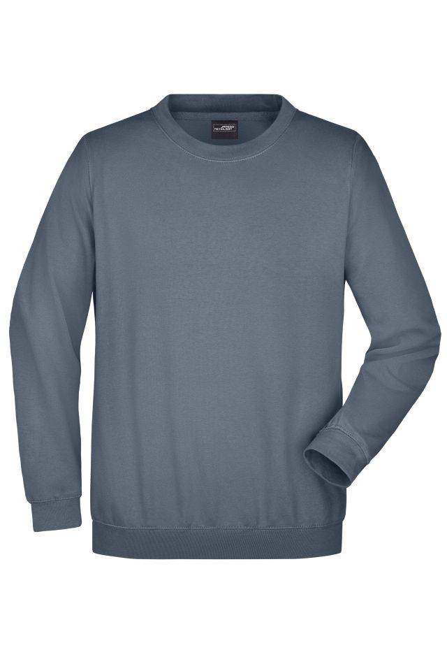Round-Sweat Heavy Klassisches Komfort Rundhals-Sweatshirt grau, Gr. S