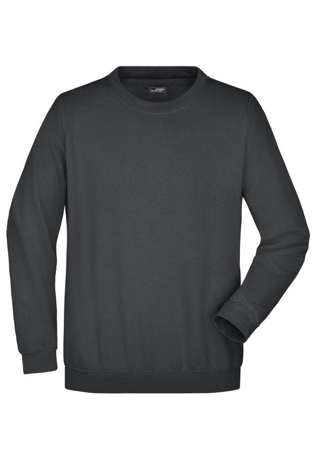 Round-Sweat Heavy Klassisches Komfort Rundhals-Sweatshirt grau, Gr. 5XL