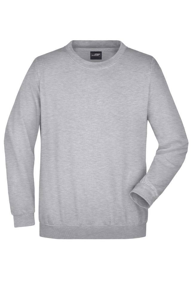 Round-Sweat Heavy Klassisches Komfort Rundhals-Sweatshirt grau, Gr. M