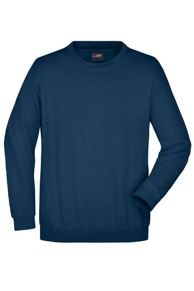 Round-Sweat Heavy Klassisches Komfort Rundhals-Sweatshirt blau, Gr. L