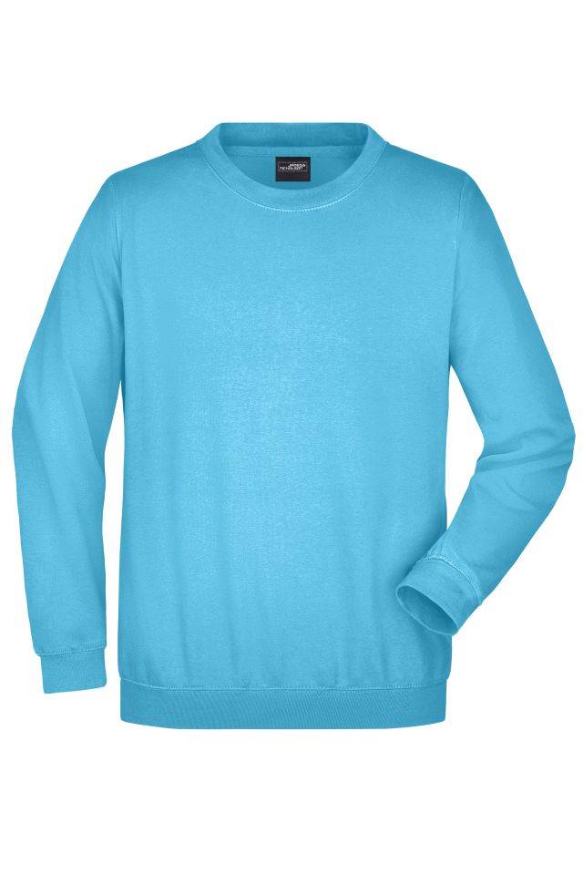 Round-Sweat Heavy Klassisches Komfort Rundhals-Sweatshirt blau, Gr. M