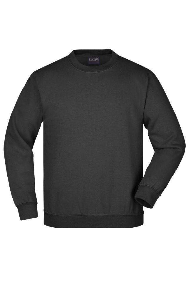 Round-Sweat Heavy Junior Klassisches Komfort Rundhals-Sweatshirt schwarz, Gr. XL