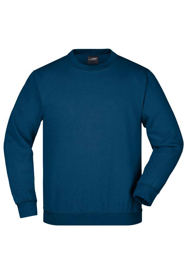 Round-Sweat Heavy Junior Klassisches Komfort Rundhals-Sweatshirt blau, Gr. L