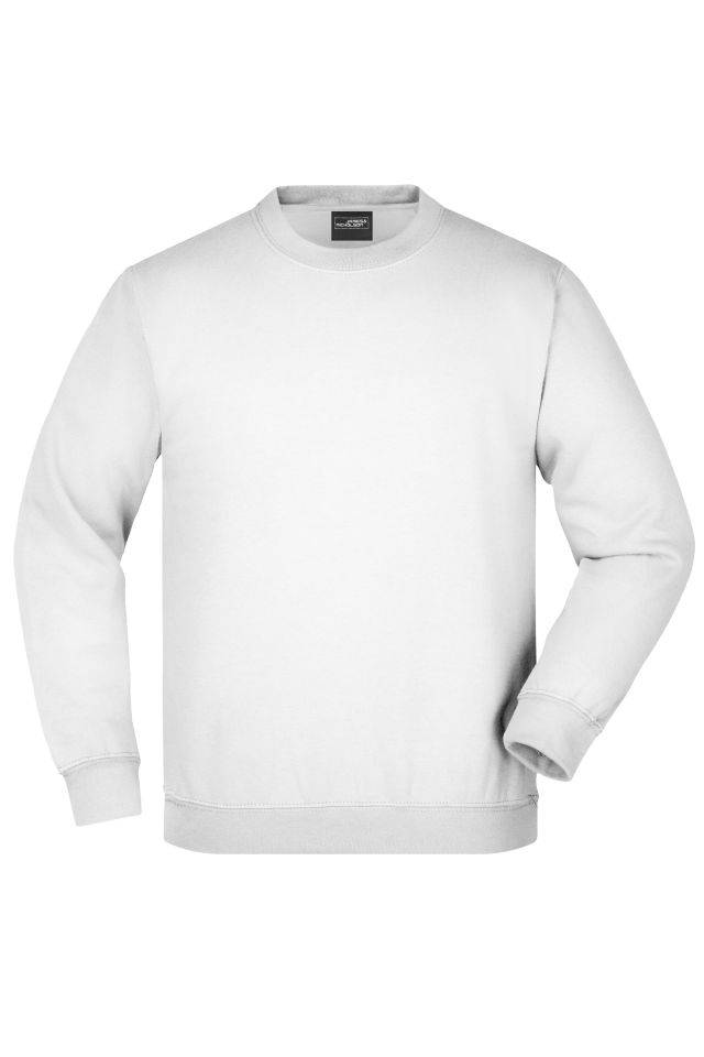 Round-Sweat Heavy Junior Klassisches Komfort Rundhals-Sweatshirt weiß, Gr. S