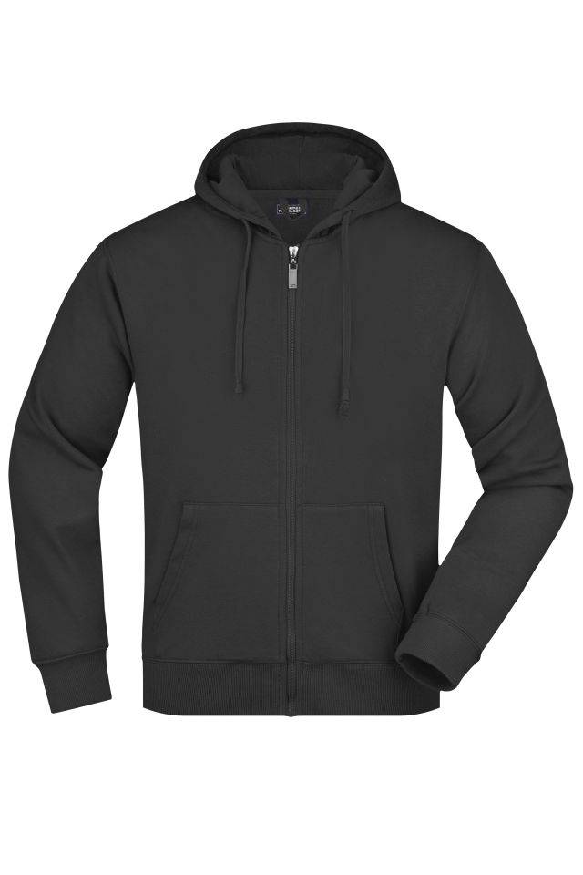 Men's Hooded Jacket Kapuzen-Jacke aus formbeständiger Sweat-Qualität schwarz, Gr. L