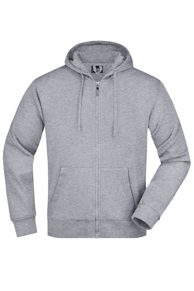 Men's Hooded Jacket Kapuzen-Jacke aus formbeständiger Sweat-Qualität grau, Gr. XL