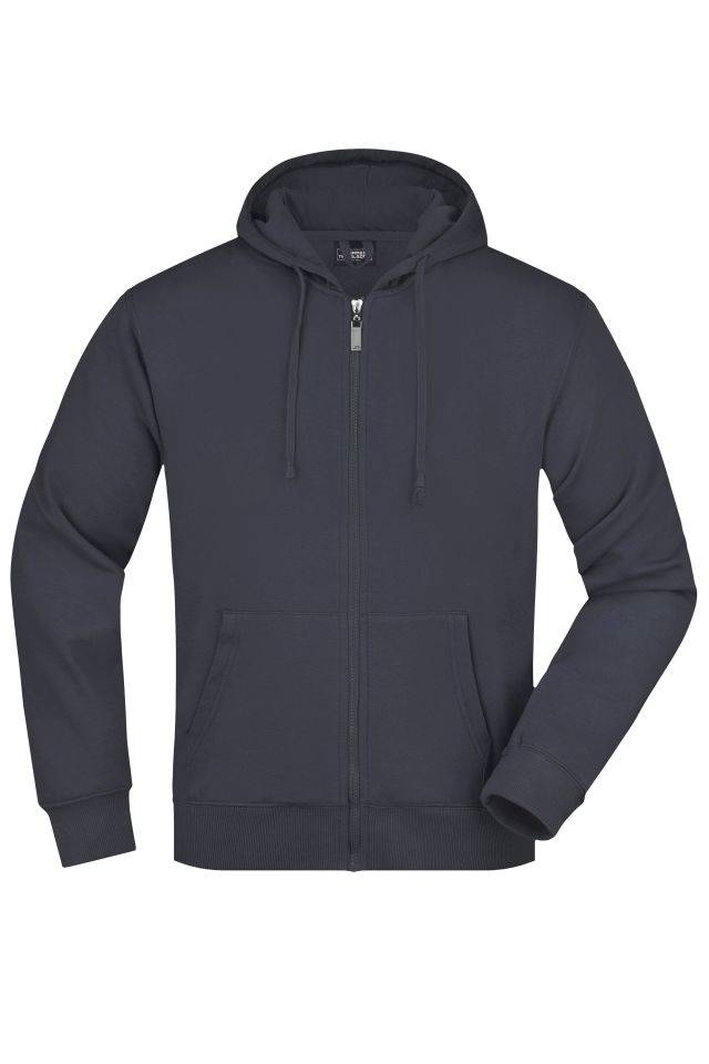 Men's Hooded Jacket Kapuzen-Jacke aus formbeständiger Sweat-Qualität blau, Gr. L