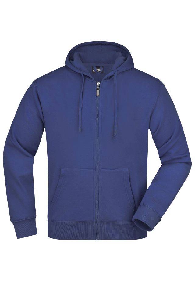 Men's Hooded Jacket Kapuzen-Jacke aus formbeständiger Sweat-Qualität blau, Gr. S