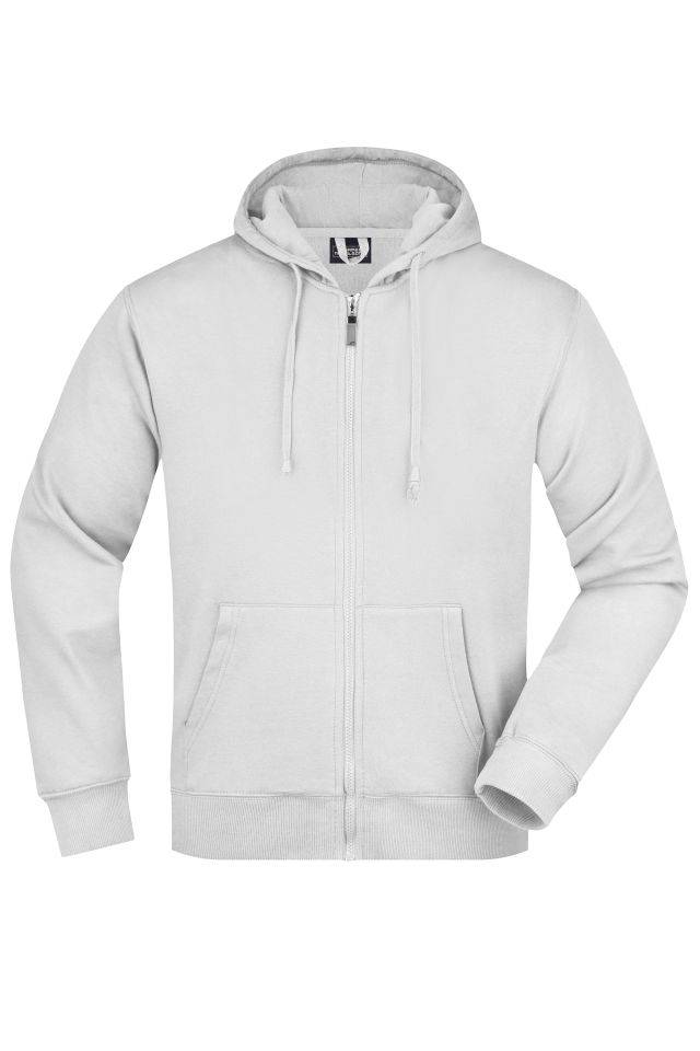 Men's Hooded Jacket Kapuzen-Jacke aus formbeständiger Sweat-Qualität weiß, Gr. S