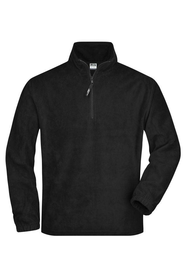 Half-Zip Fleece Sweatshirt in schwerer Fleece-Qualität schwarz, Gr. S