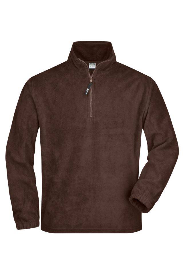 Half-Zip Fleece Sweatshirt in schwerer Fleece-Qualität braun, Gr. L