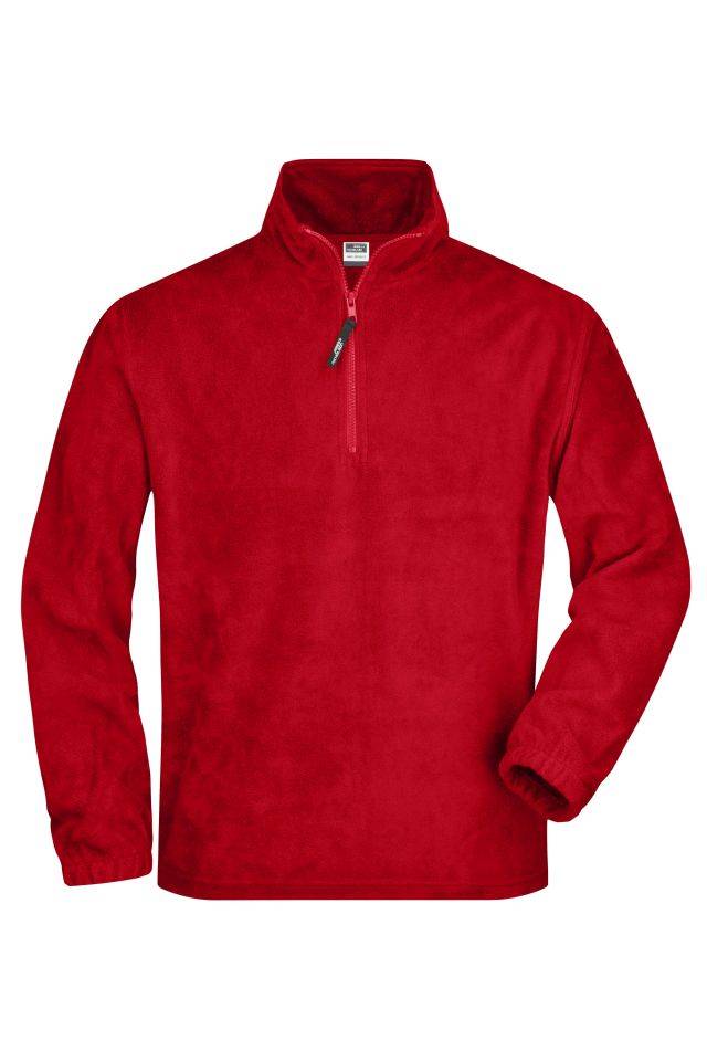 Half-Zip Fleece Sweatshirt in schwerer Fleece-Qualität rot, Gr. S