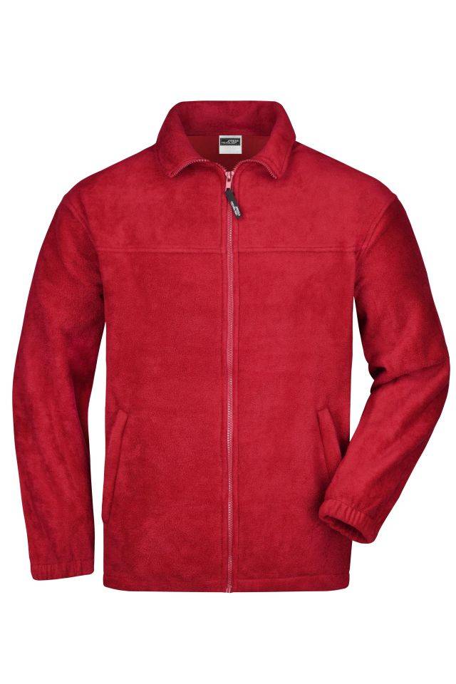 Full-Zip Fleece Jacke in schwerer Fleece-Qualität rot, Gr. S