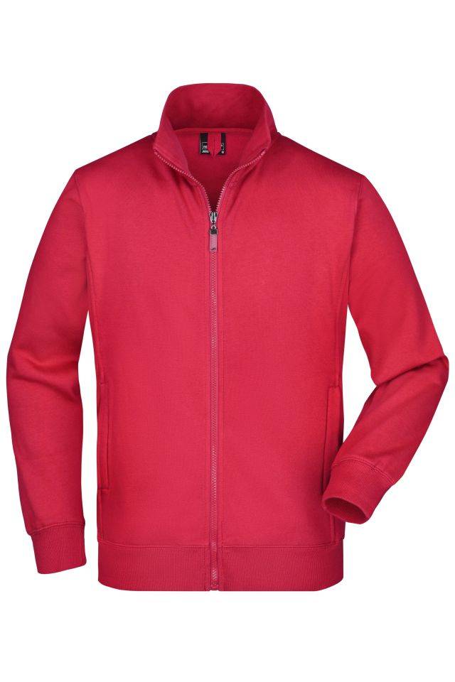 Men's Jacket Sweat-Jacke aus formbeständiger Sweat-Qualität rot, Gr. S