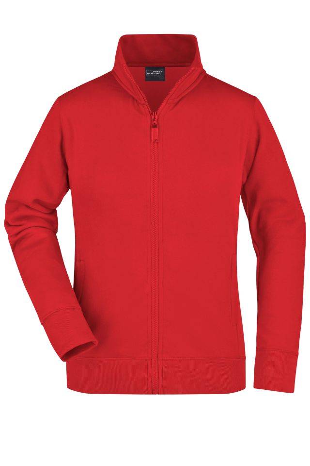 Ladies' Jacket Sweat-Jacke aus formbeständiger Sweat-Qualität rot, Gr. S
