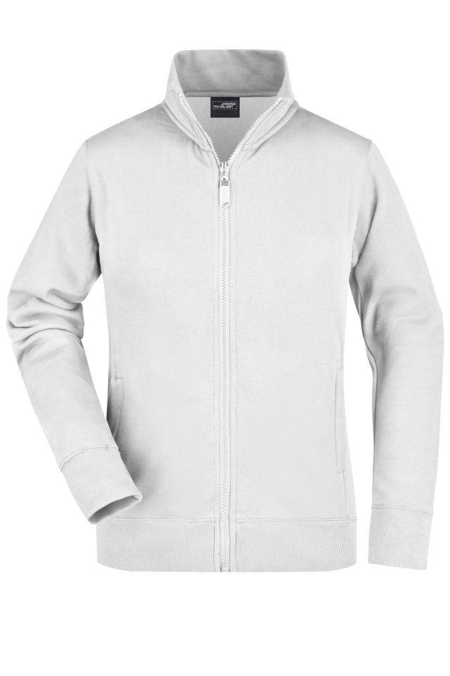 Ladies' Jacket Sweat-Jacke aus formbeständiger Sweat-Qualität weiß, Gr. L