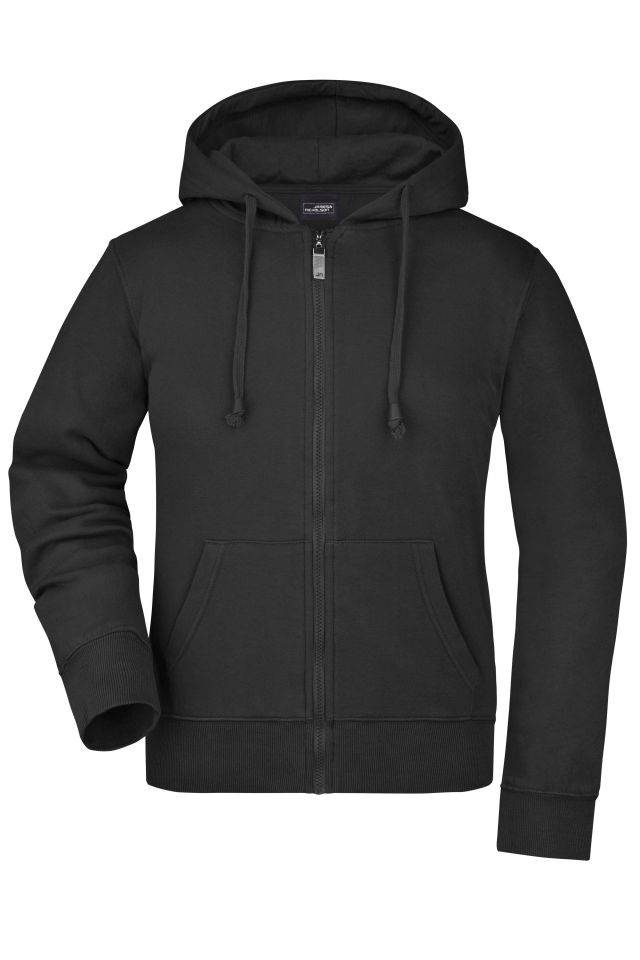 Ladies' Hooded Jacket Kapuzen-Jacke aus formbeständiger Sweat-Qualität schwarz, Gr. XL