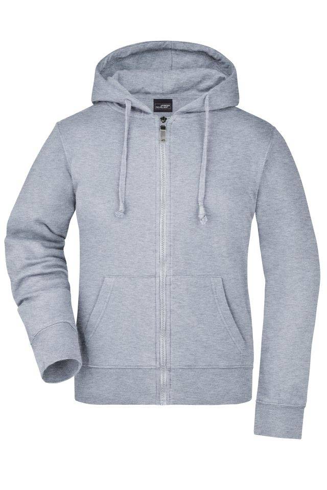 Ladies' Hooded Jacket Kapuzen-Jacke aus formbeständiger Sweat-Qualität grau, Gr. XXL