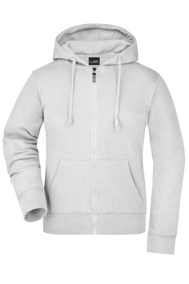 Ladies' Hooded Jacket Kapuzen-Jacke aus formbeständiger Sweat-Qualität weiß, Gr. L