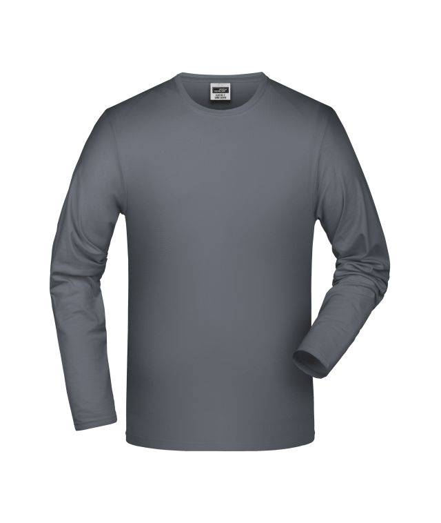 Elastic-T Long-Sleeved Langarm-Shirt mit Elasthan grau, Gr. S