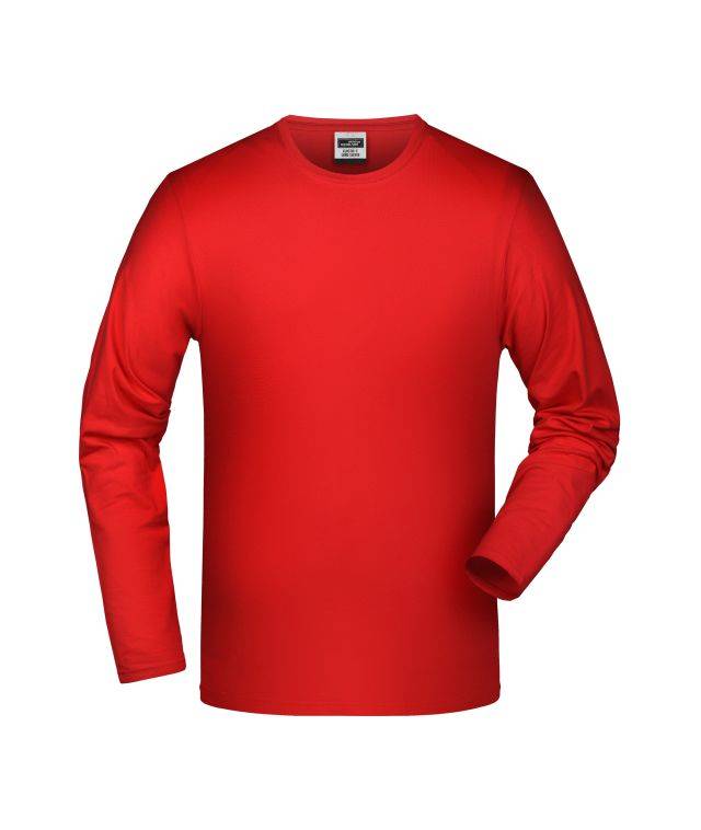 Elastic-T Long-Sleeved Langarm-Shirt mit Elasthan rot, Gr. M