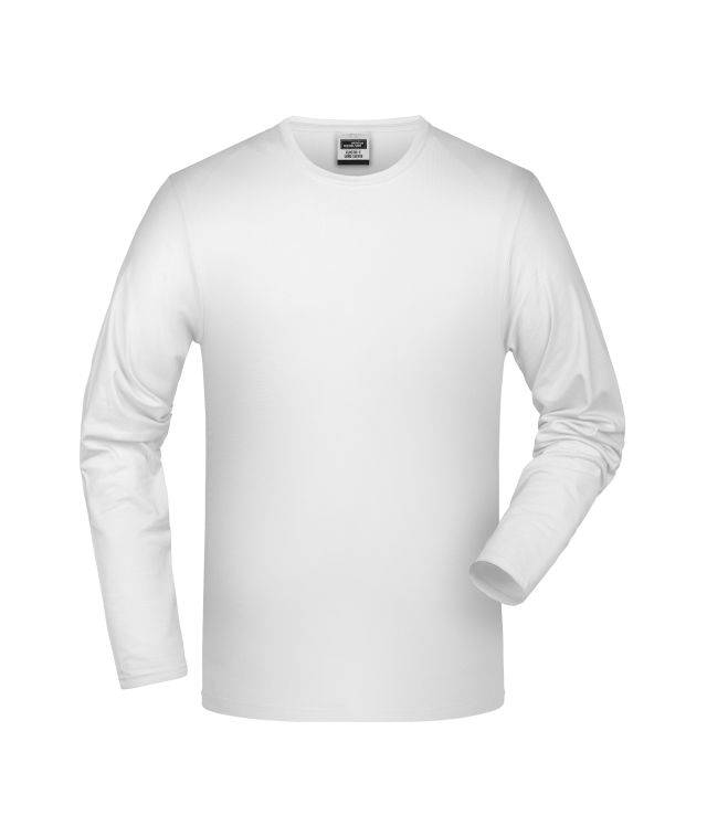 Elastic-T Long-Sleeved Langarm-Shirt mit Elasthan weiß, Gr. M