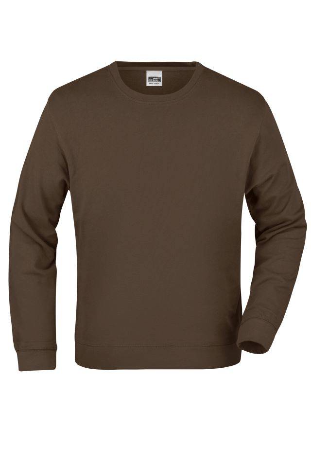 Basic Sweat Klassisches Sweatshirt aus French-Terry braun, Gr. M