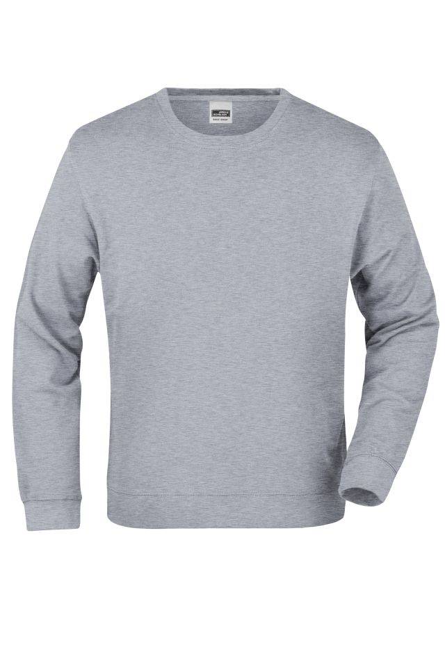 Basic Sweat Klassisches Sweatshirt aus French-Terry grau, Gr. 3XL