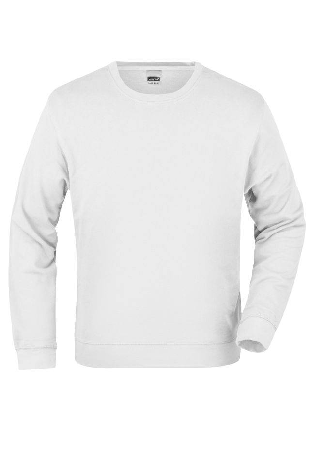 Basic Sweat Klassisches Sweatshirt aus French-Terry weiß, Gr. L