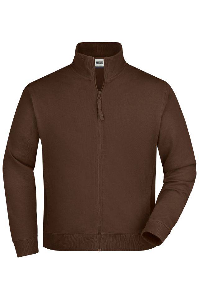 Sweat Jacket Klassische Sweatjacke aus French-Terry braun, Gr. 3XL