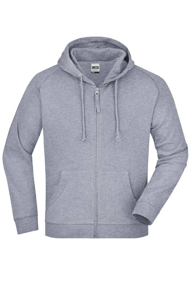 Hooded Jacket Klassische Kapuzenjacke aus hochwertiger French-Terry-Qualität grau, Gr. L