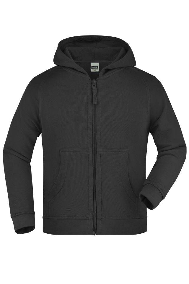 Hooded Jacket Junior Klassische Kapuzenjacke aus hochwertiger French-Terry-Qualität schwarz, Gr. L