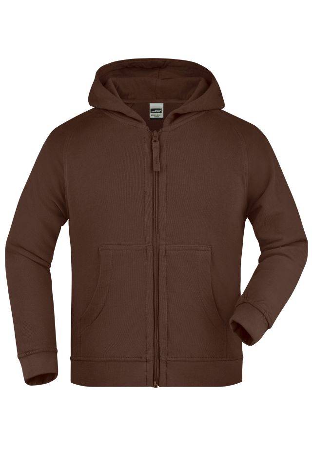 Hooded Jacket Junior Klassische Kapuzenjacke aus hochwertiger French-Terry-Qualität braun, Gr. M