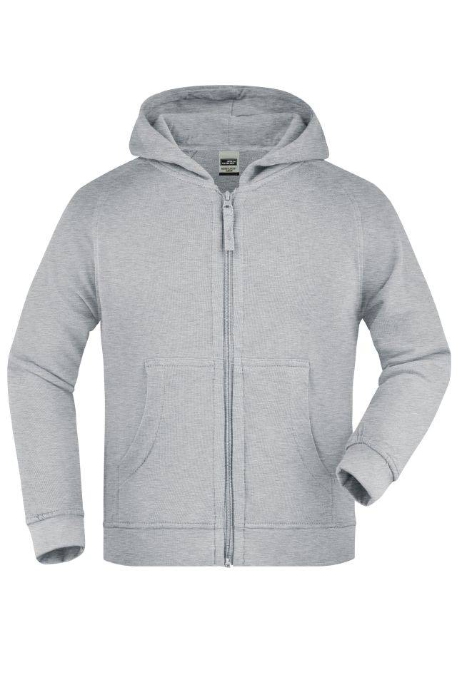 Hooded Jacket Junior Klassische Kapuzenjacke aus hochwertiger French-Terry-Qualität grau, Gr. XS