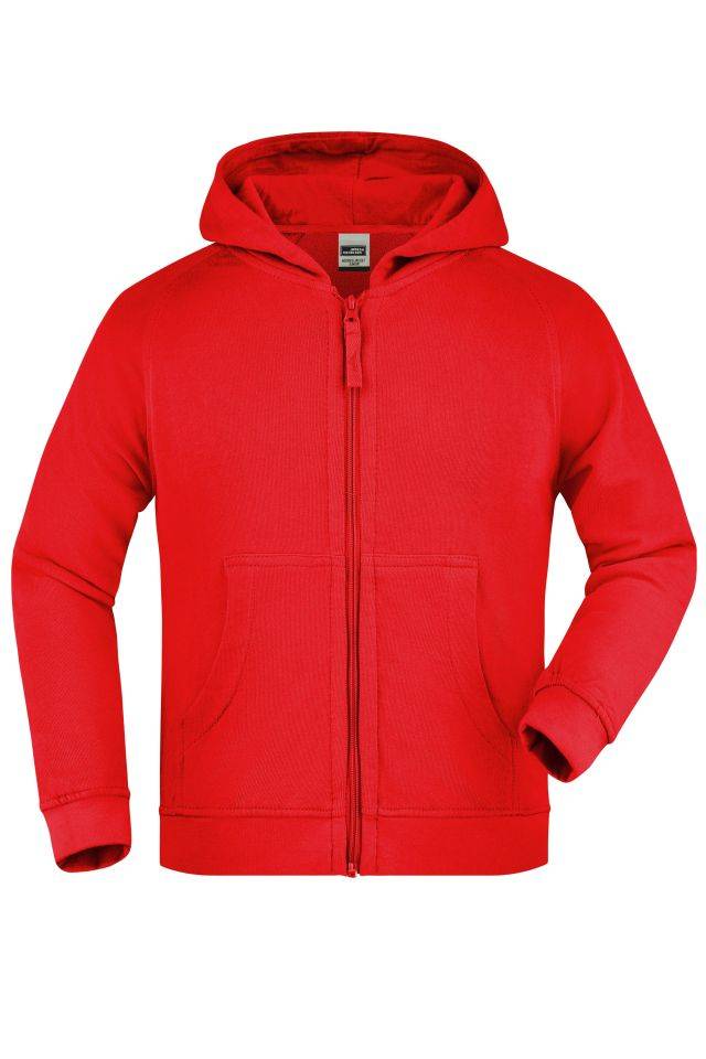 Hooded Jacket Junior Klassische Kapuzenjacke aus hochwertiger French-Terry-Qualität rot, Gr. S
