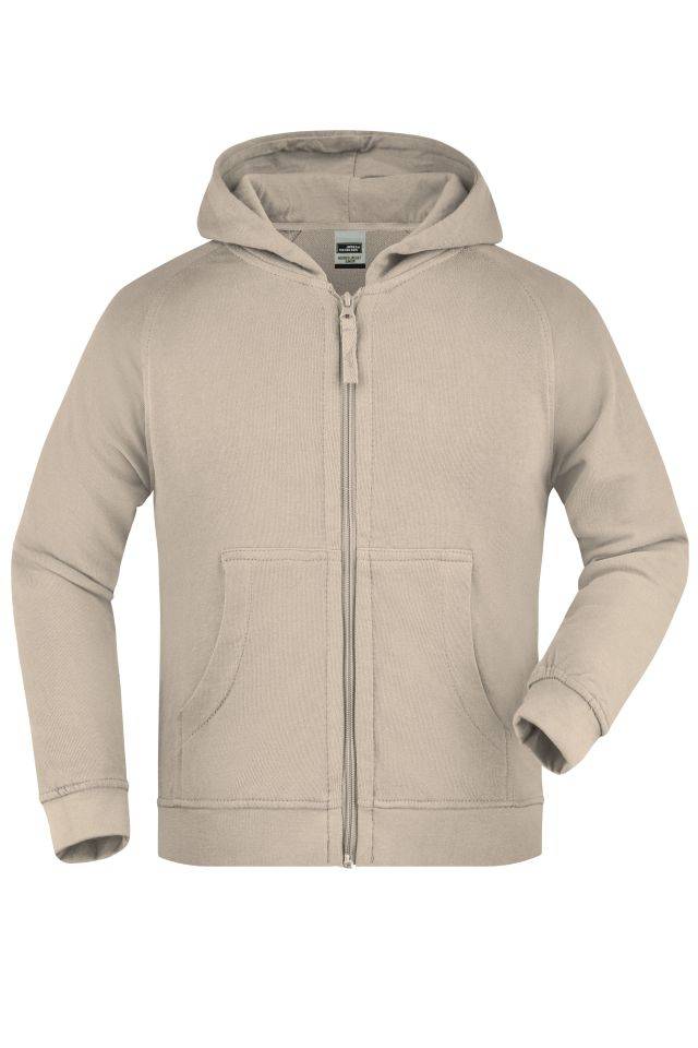 Hooded Jacket Junior Klassische Kapuzenjacke aus hochwertiger French-Terry-Qualität braun/grau, Gr. XXL