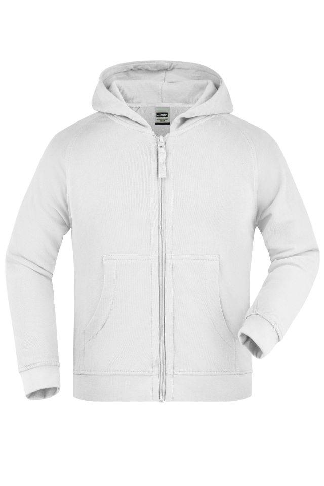 Hooded Jacket Junior Klassische Kapuzenjacke aus hochwertiger French-Terry-Qualität weiß, Gr. XS