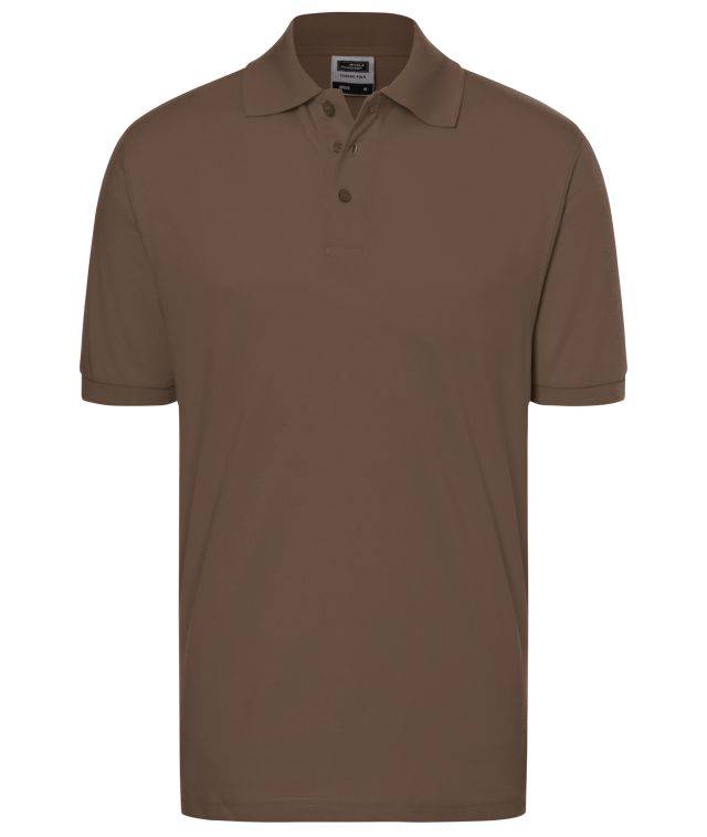Classic Polo Hochwertiges Polohemd mit Armbündchen braun, Gr. S
