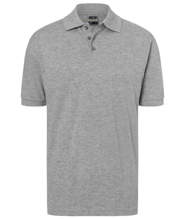 Classic Polo Hochwertiges Polohemd mit Armbündchen grau, Gr. XL