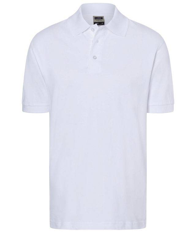 Classic Polo Hochwertiges Polohemd mit Armbündchen weiß, Gr. L