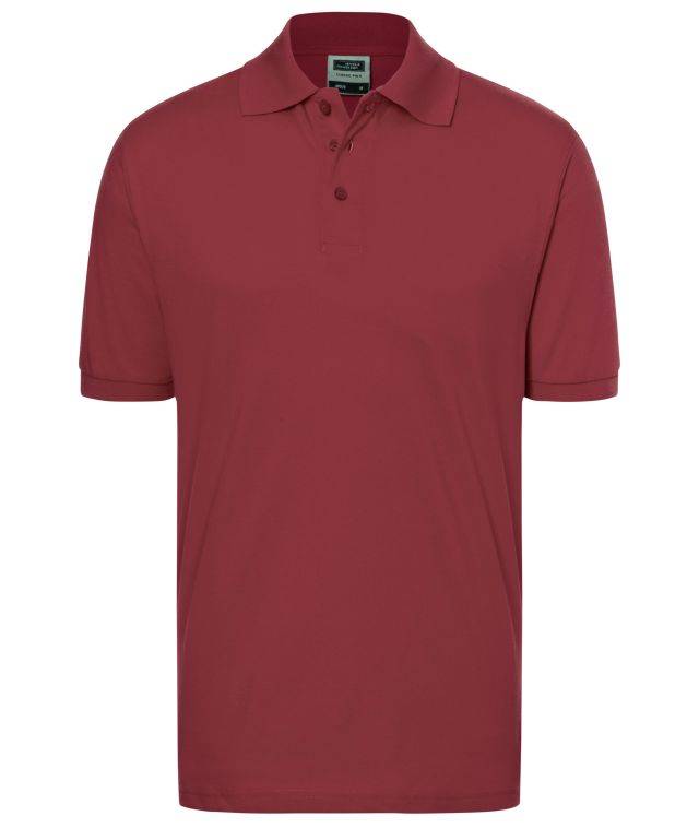 Classic Polo Hochwertiges Polohemd mit Armbündchen rot/weinrot, Gr. S