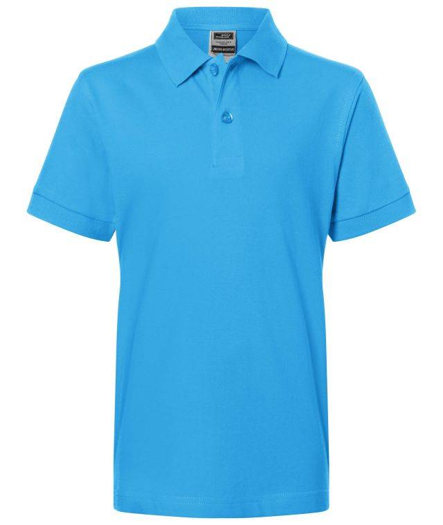 Classic Polo Junior Hochwertiges Polohemd mit Armbündchen blau, Gr. XXL