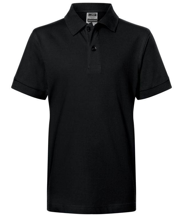 Classic Polo Junior Hochwertiges Polohemd mit Armbündchen schwarz, Gr. L