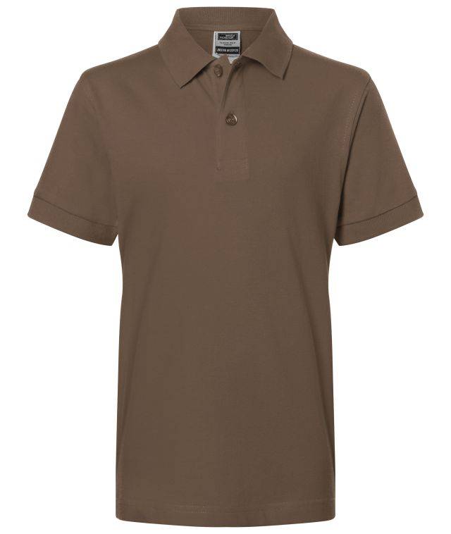 Classic Polo Junior Hochwertiges Polohemd mit Armbündchen braun, Gr. XL
