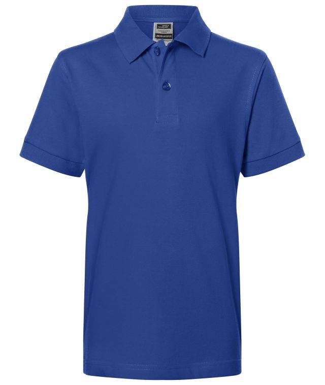Classic Polo Junior Hochwertiges Polohemd mit Armbündchen blau, Gr. S