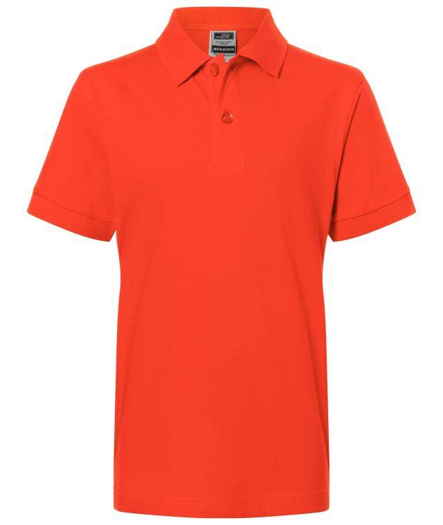 Classic Polo Junior Hochwertiges Polohemd mit Armbündchen rot, Gr. S