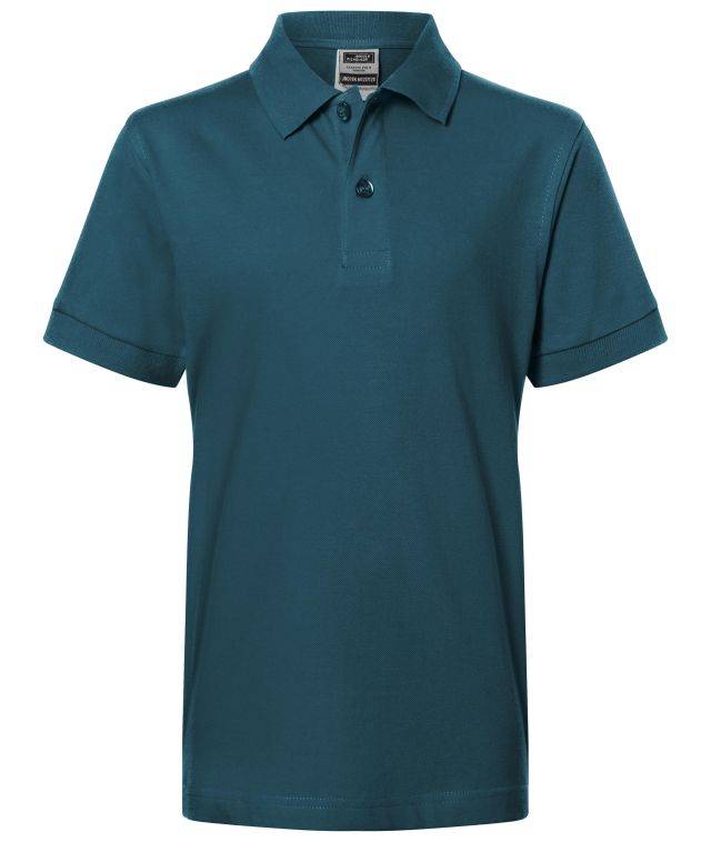 Classic Polo Junior Hochwertiges Polohemd mit Armbündchen blau, Gr. M