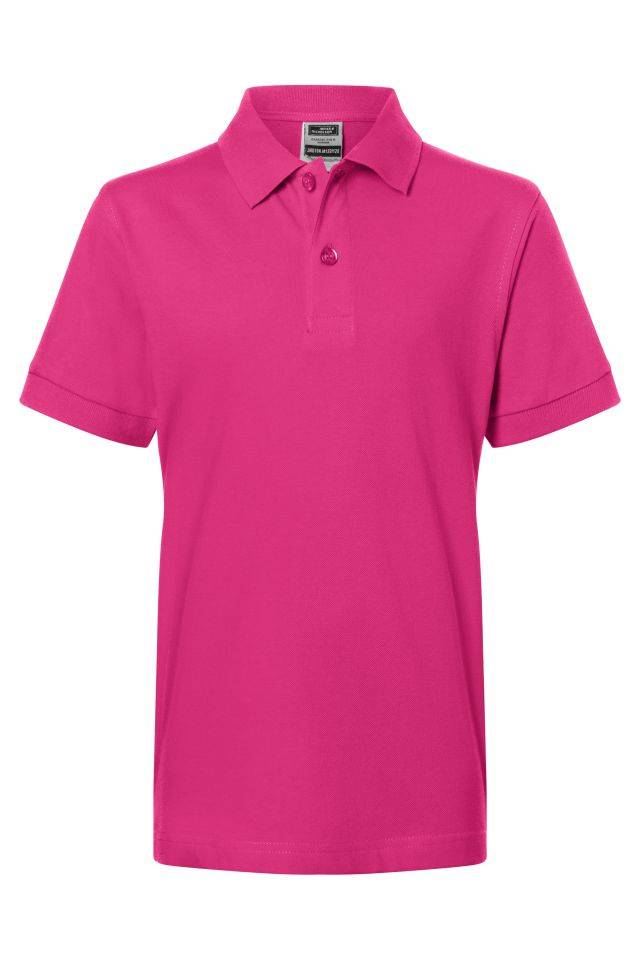 Classic Polo Junior Hochwertiges Polohemd mit Armbündchen pink, Gr. XL