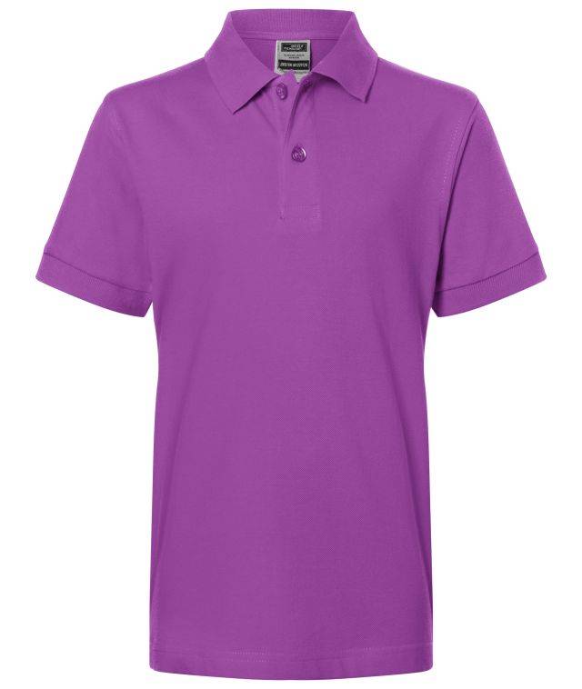Classic Polo Junior Hochwertiges Polohemd mit Armbündchen lila, Gr. XXL