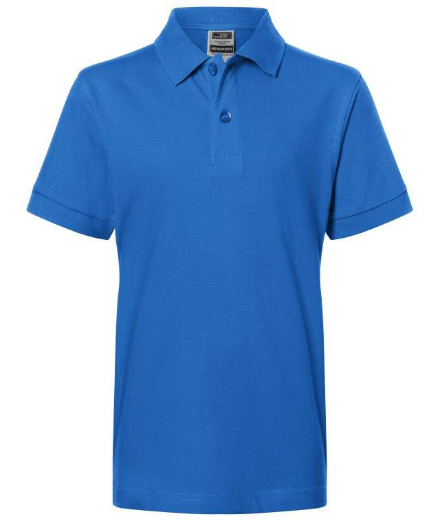 Classic Polo Junior Hochwertiges Polohemd mit Armbündchen blau, Gr. XXL